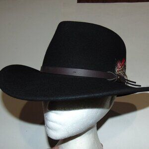 MEN'S ORVIS  100% WOOL  CRUSHABLE  HAT  BLACK  MEDIUM